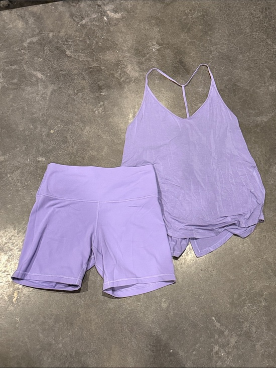 lululemon athletica Pants - Lululemon modal silk yoga Tank & align Short Set purple ash